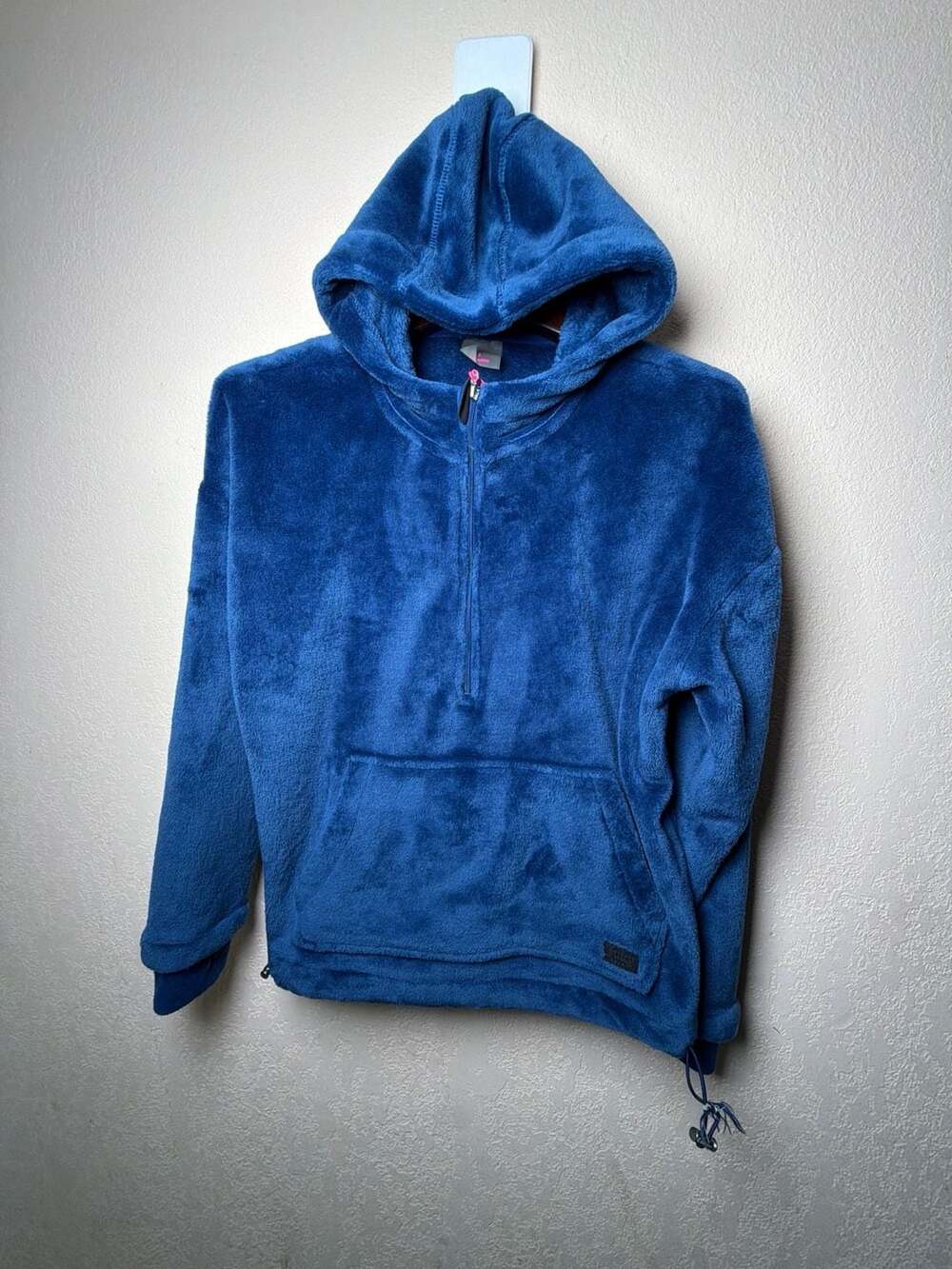 Juicy Couture Sport Blue Fuzzy Fleece Half-Zip Hoodie Size S
